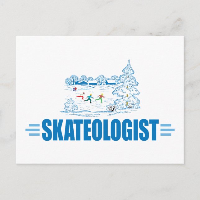 Funny Ice Skaten Postkarte (Vorderseite)