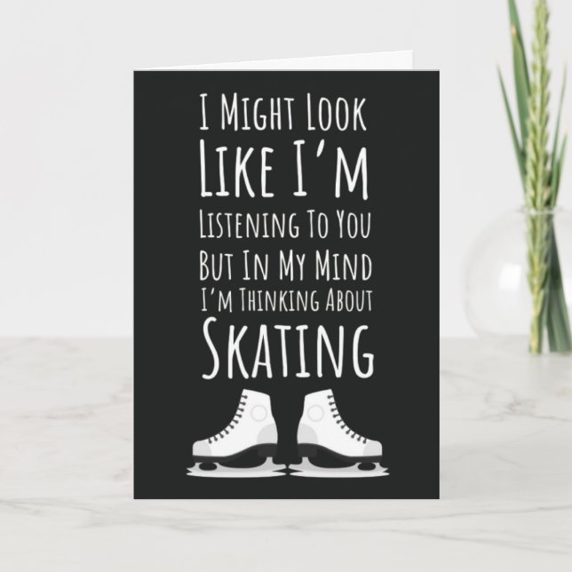 Funny Ice Skating Cards Winter Skater Women Humor Karte (Vorderseite)