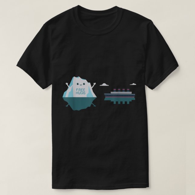 Funny Iceberg Free Hugs Meme Design T-Shirt (Design vorne)