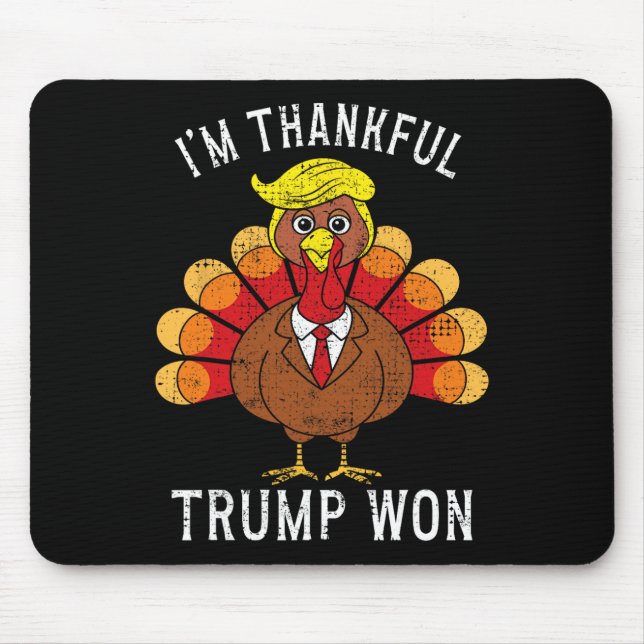 Funny, ich bin dankbar, dass Trump gewonnen hat, u Mousepad (Vorne)