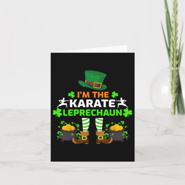 Funny Ich bin Karate Leprechaun Karate St. Patrick Karte (Vorderseite)