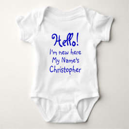 Funny, ich bin neu hier personalisierter Text Baby Strampler