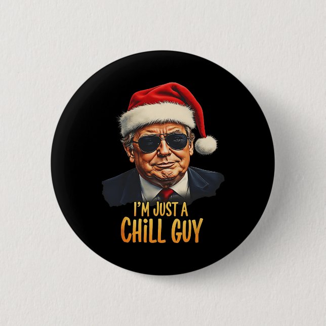 Funny, ich bin nur ein kalter Typ Trump Weihnachts Button (Vorderseite)