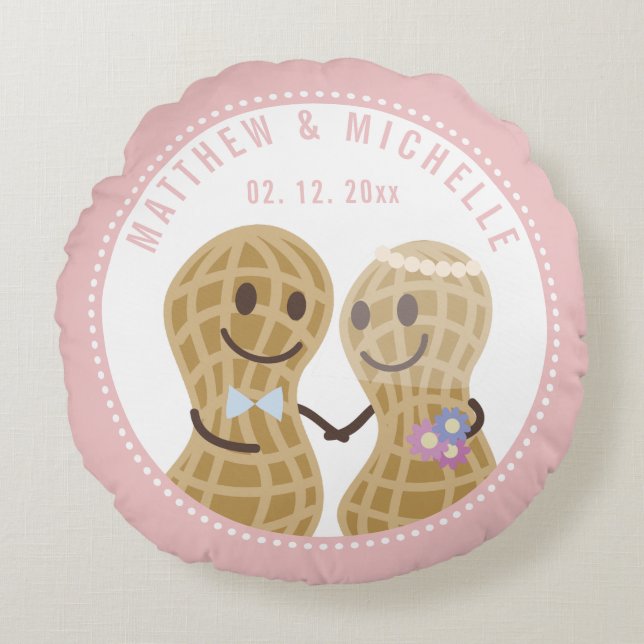 Funny, ich bin Nüsse über dich glücklicher Hochzei Rundes Kissen (Vorderseite)