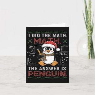 Funny ich die Mathematik, die Antwort ist Pinguin Karte