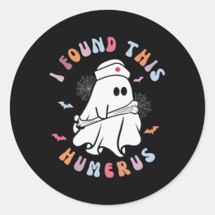 Funny Ich fand diesen Humerus Boo Ghost Halloween Runder Aufkleber