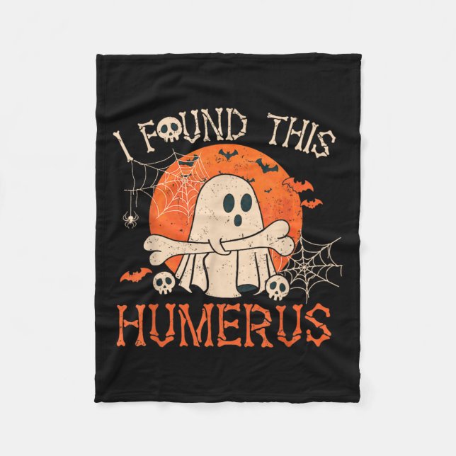 Funny Ich fand dieses Humerus Boo Ghost Halloween Fleecedecke (Vorderseite)