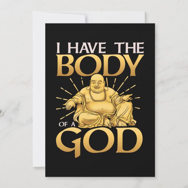 Funny ich habe den Körper eines Gott Buddha Einladung (Vorderseite)