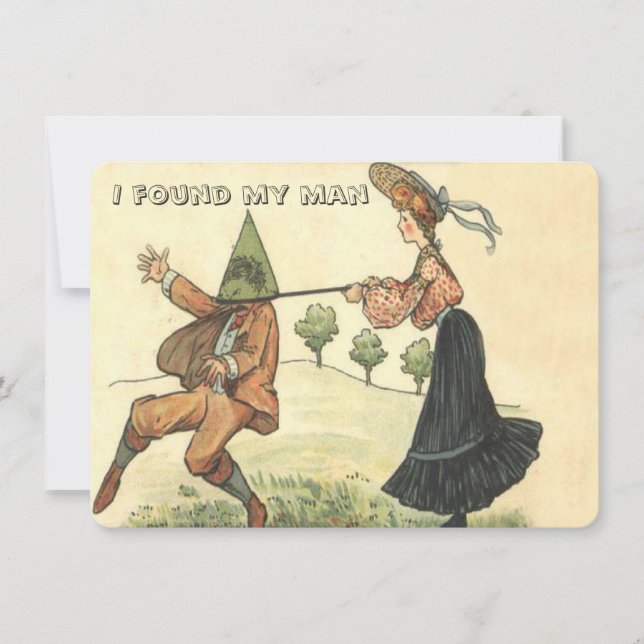 Funny, ich habe meinen Mann gefunden Einladung (Vorderseite)