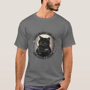 FUNNY ICH MAG HOCKEY UND KATZEN UND VIELLEICHT 3 P T-Shirt
