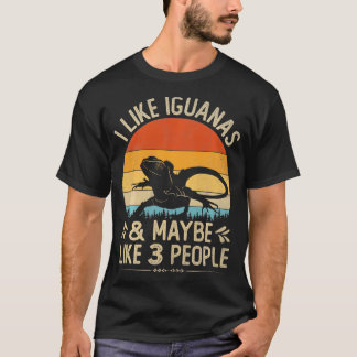 Funny ich mag Iguanas und vielleicht wie 3 Leute V T-Shirt