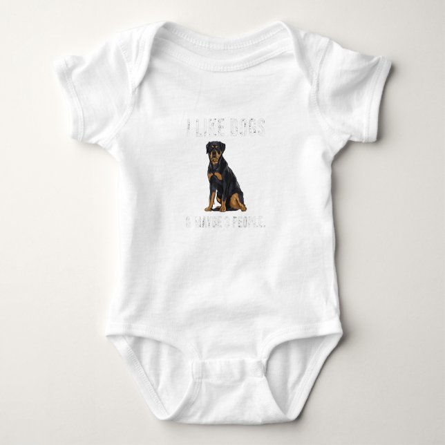 Funny Ich mag Rottweiler Hunde und vielleicht 3 Pe Baby Strampler (Vorderseite)