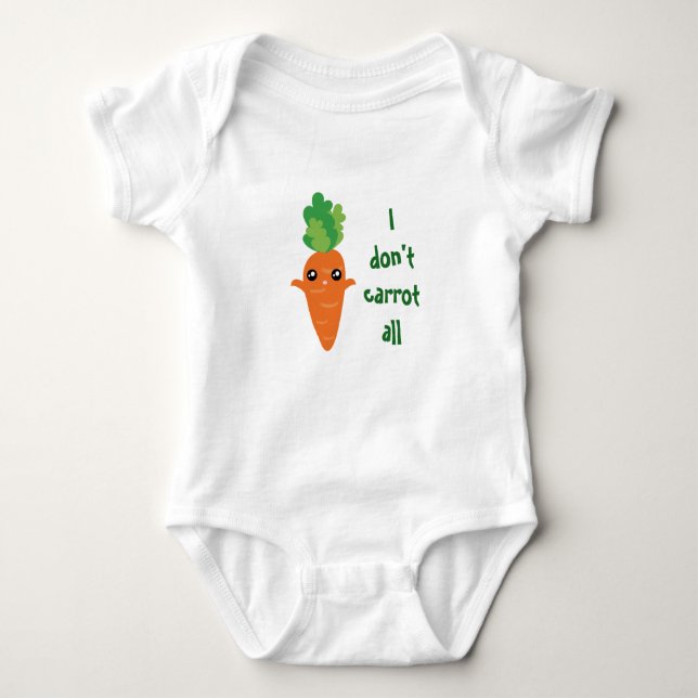 Funny ich nicht Carrot All Food Pun Cartoon Unisex Baby Strampler (Vorderseite)