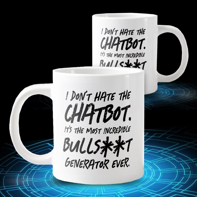 Funny ich nicht hasst den Chatbot ... Jumbo-Tasse (Funny I Don't Hate the Chatbot ... Jumbo Coffee Mug Cover Photo)