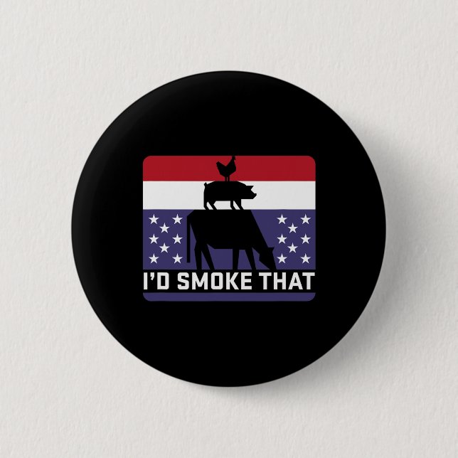Funny, ich rauche dieses Grill Retro Grillen Grill Button (Vorderseite)