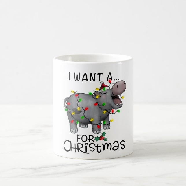 Funny, ich Wollte zu Weihnachten ein Hippo Kaffeetasse (Mittel)
