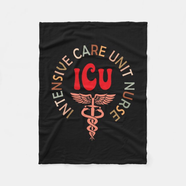 Funny Icu Nurse Intensive Care Unit Nurse Emergenc Fleecedecke (Vorderseite)