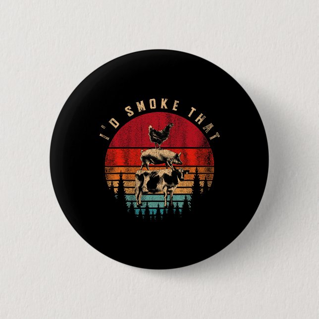 Funny Id rauchen, dass Barbecue Koch Grillmaster G Button (Vorderseite)