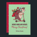 Funny Igel Winterurlaub Frohe Weihnachten<br><div class="desc">Süße Tier Cartoon mit lustigen Schüssen für Ihre Feier. Sie können den Text und die Hintergrundfarbe an Ihren Anlass anpassen. Ideal für Kinder und Kinder,  die Tiere Liebe haben.</div>