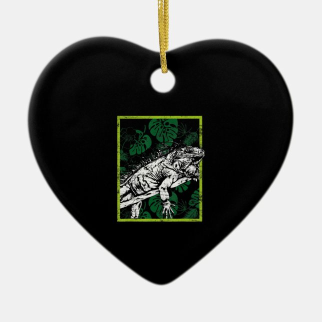 Funny Iguana Lovers Gift Keramik Ornament (Vorne)