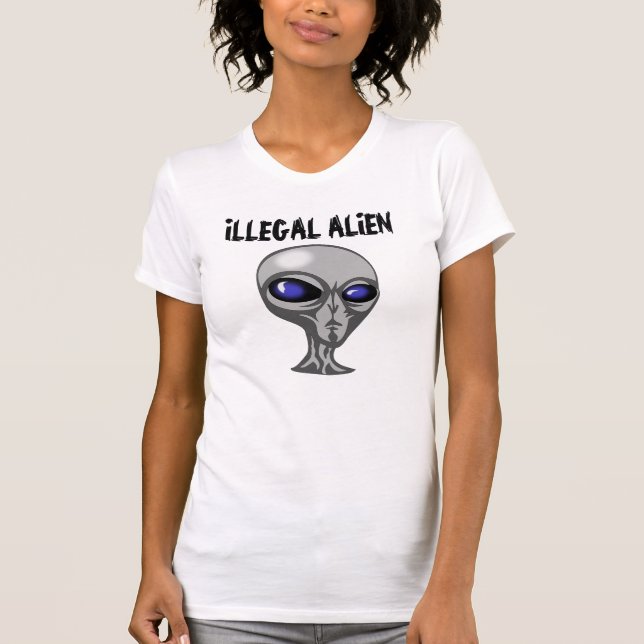 Funny, illegale Alien T - Shirt (Vorderseite)