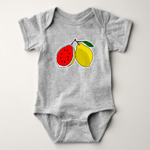 Funny Illustration von Lemon & Watermelon Hybrid Baby Strampler