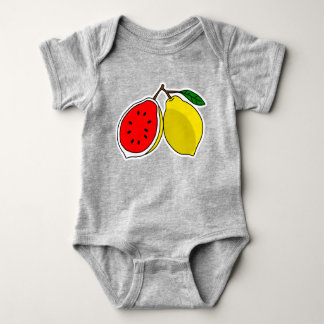 Funny Illustration von Lemon & Watermelon Hybrid Baby Strampler