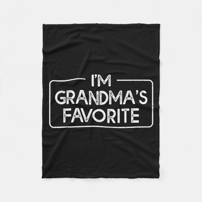 Funny I'm Grandma's Favorite Grandson Granddaughte Fleecedecke (Vorderseite)