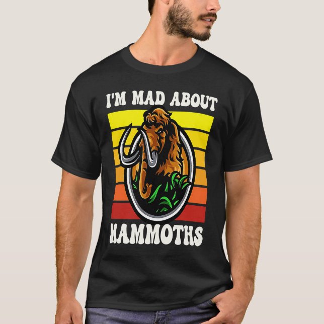 Funny I'm Mad Woolly Mammoths Sunset T-Shirt (Vorderseite)