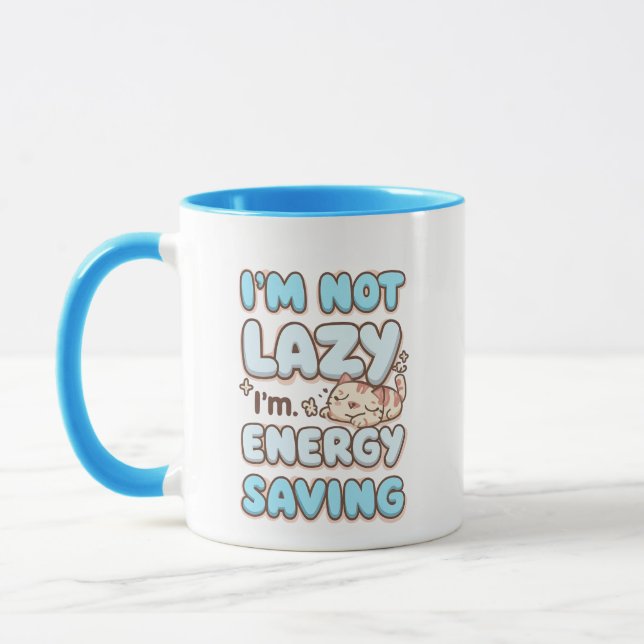 Funny "I'm Not Lazy" Blue Bubbly Font Tasse (Links)