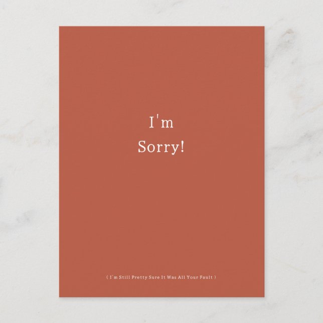 Funny I'm Sorry Apology Apologies Apologize Postkarte (Vorderseite)
