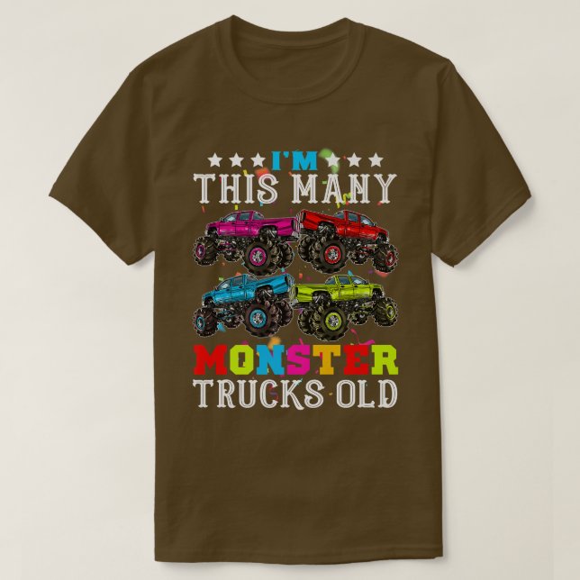 Funny Im this many Monster Truck Altes 4. Geburtst T-Shirt (Design vorne)