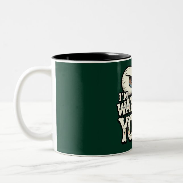 Funny "I'M WATCHING YOU" Retro Eyes Coffee Mug - O Zweifarbige Tasse (Links)