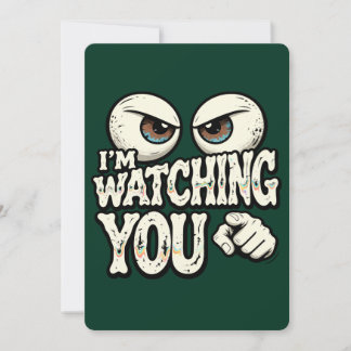 Funny "I'M WATCHING YOU" Retro Eyes Greeting Card Feiertagskarte