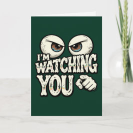 Funny "I'M WATCHING YOU" Retro Eyes Greeting Card  Karte