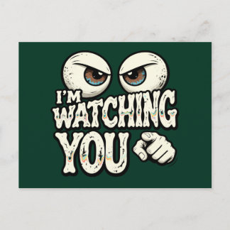 Funny "I'M WATCHING YOU" Retro Eyes Greeting Card Postkarte