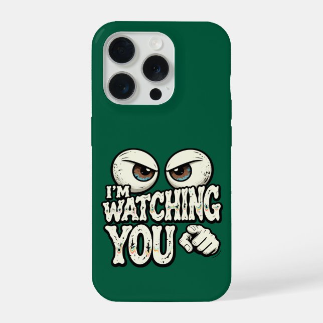 Funny "I'M WATCHING YOU" Retro Eyes Phone Case - D iPhone Hülle (Rückseite)