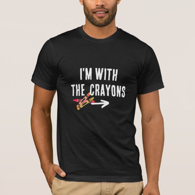 Funny "I'm With the Crayons" Group Halloween T-Shirt (Vorderseite)