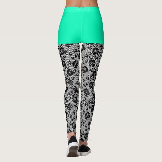 Funny Imitats Black Lace Fishnet Leggings Imitate  (Rückseite)