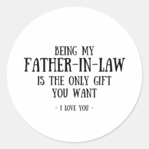Funny in Law Geschenke, Geschenk für Väter im Gese Runder Aufkleber