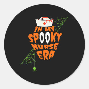 Funny in meiner spöttischen Nursezeit Halloween-He Runder Aufkleber