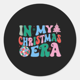 Funny in meiner Weihnachtszeit Weihnachtsfamilie M Runder Aufkleber