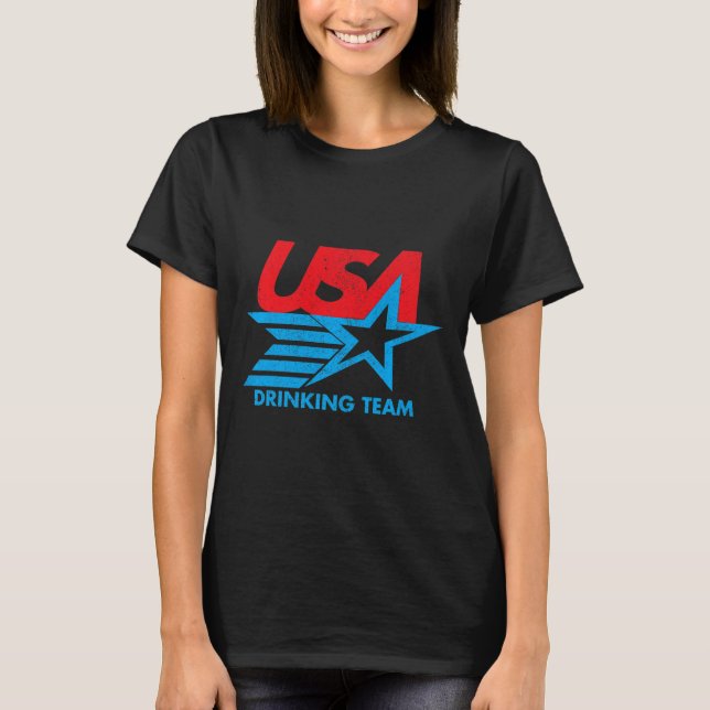 Funny Independence Day T Shirt Usa Drink Team 4 (Vorderseite)