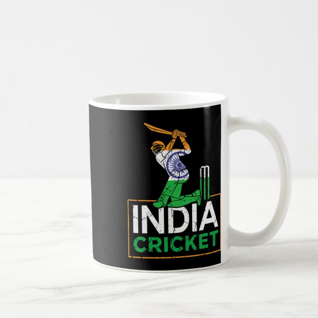 Funny India Flag Cricket Supporters Tee Indian Cri Kaffeetasse (Rechts)