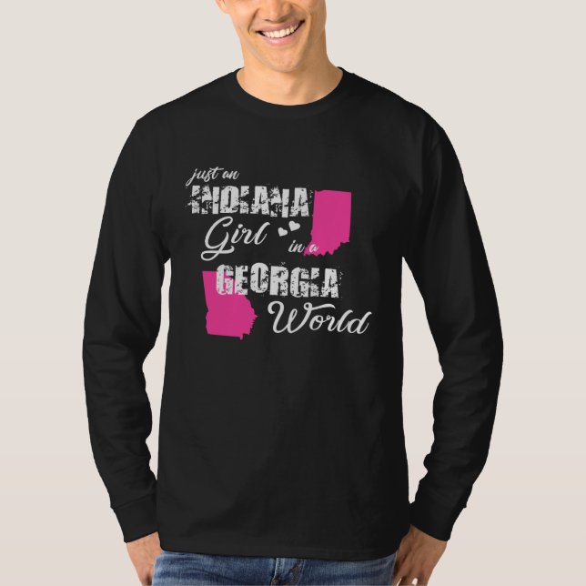 Funny Indiana Shirts Just an Indiana girl in a Geo (Vorderseite)