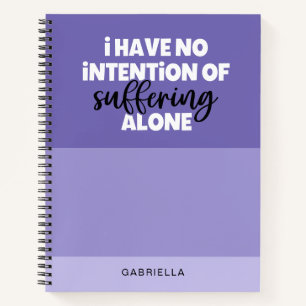 Funny Indigo Lila Colorblock Allein leiden Notizbuch
