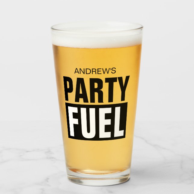 Funny individuelle Name Biergläsergeschenk für Par Glas (Vorne (Gefüllt))