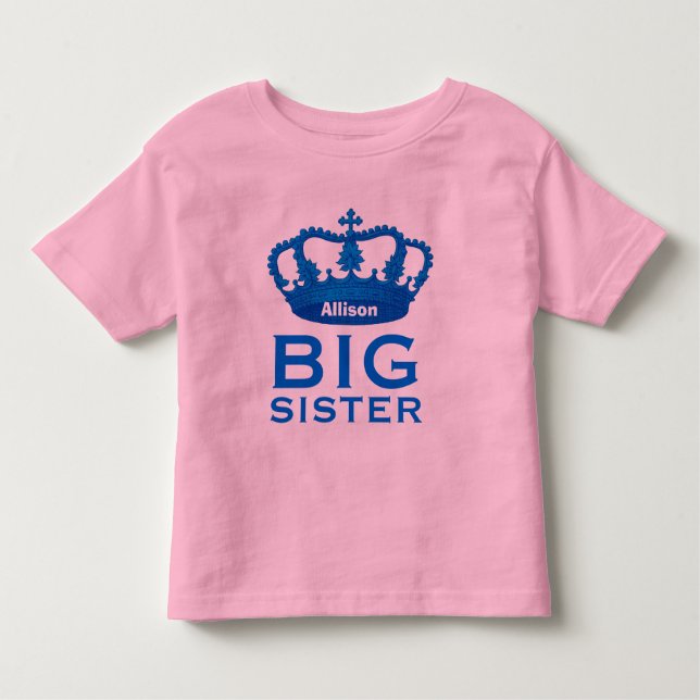Funny Individuelle Name BIG SISTER Crown Gift V03 Kleinkind T-shirt (Vorderseite)