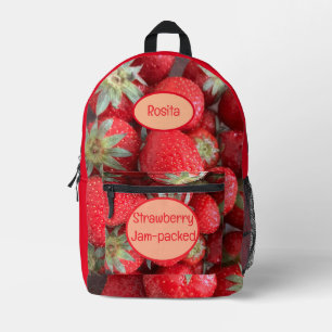 Funny Individuelle Name Strawberry Jam-Packed Foto Bedruckter Rucksack