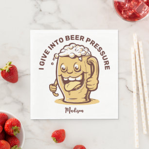 Funny Individuelle Name & Text Beer Serviette